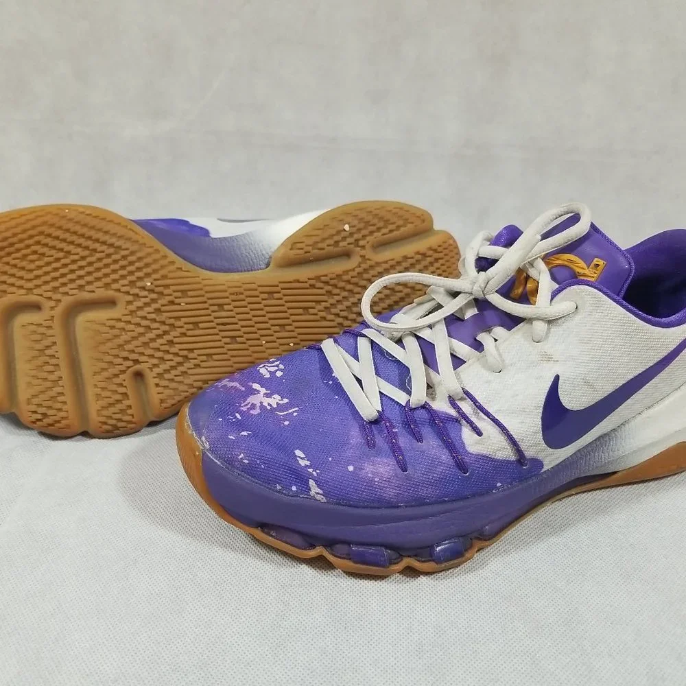 Nike KD VIII 8 Boys Size 7 Peanut Butter Jelly Basketball‎ Shoes White Purple